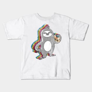 'Hippie Sloth Boom box' Funny Sloth Gift Kids T-Shirt